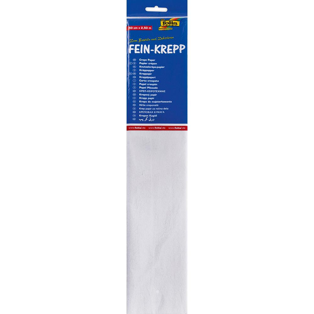 folia Krepppapier 50cm x 2,5m weiss