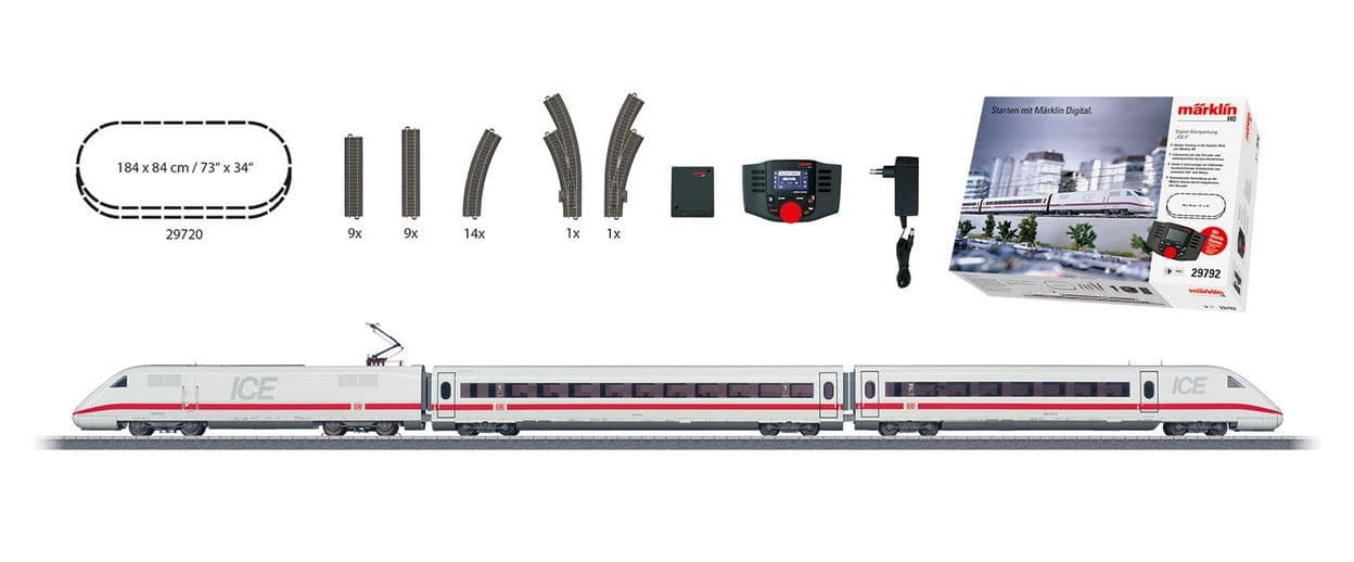 Produktbild Märklin 29792 - Digital-Startpackung ICE 2. 230 Volt H0 V DB AG 2 von 3