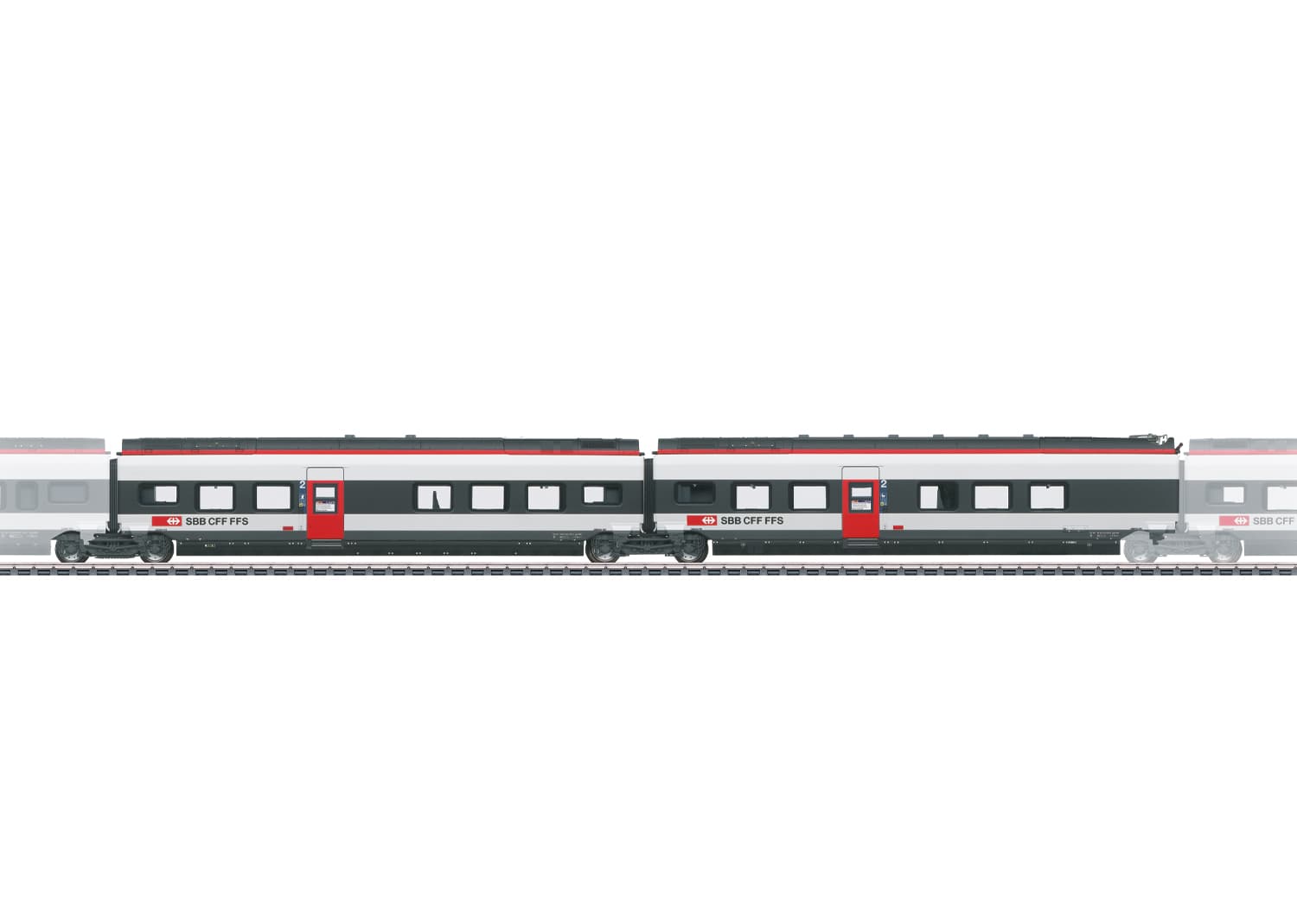 Märklin 43452 H0 Ergänzungswagen-Set 2 zum RABe 501 022 Giruno