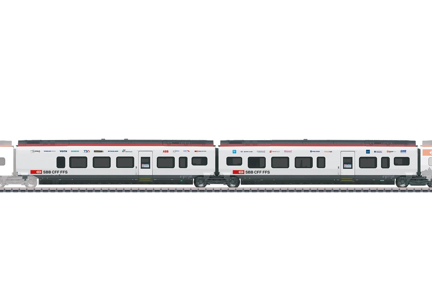Märklin 43467 H0 Ergänzungswagen-Set 2 zum RABe 501 Giruno