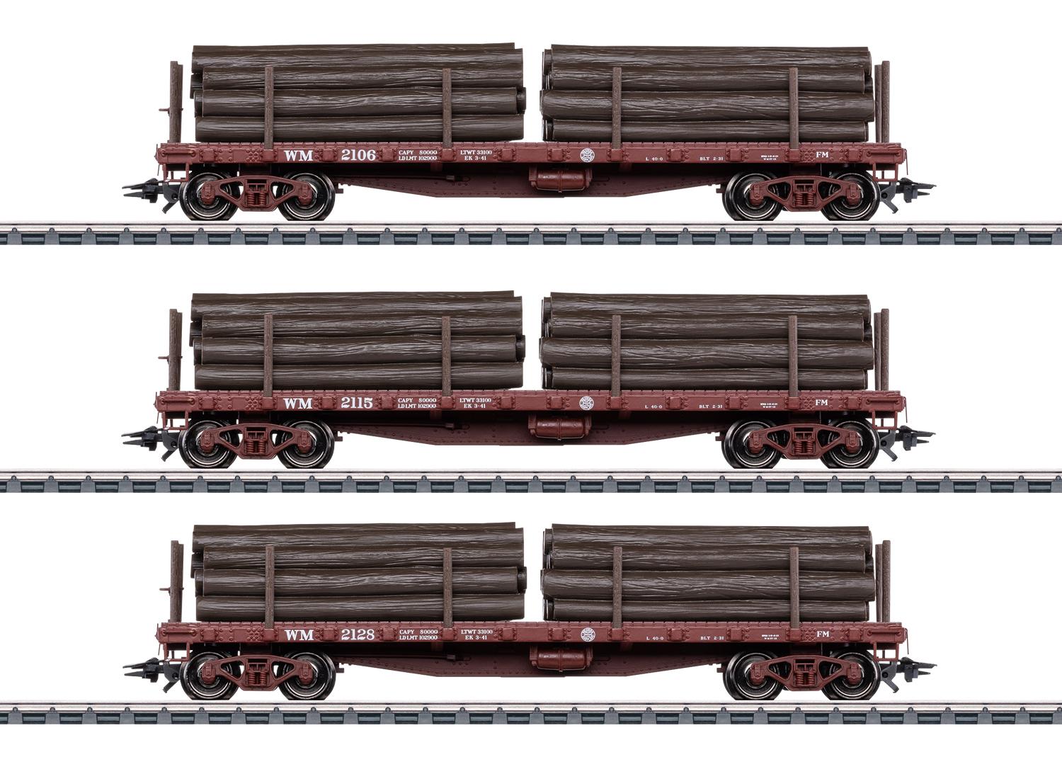Märklin 45600 H0 US-Flachwagen-Set