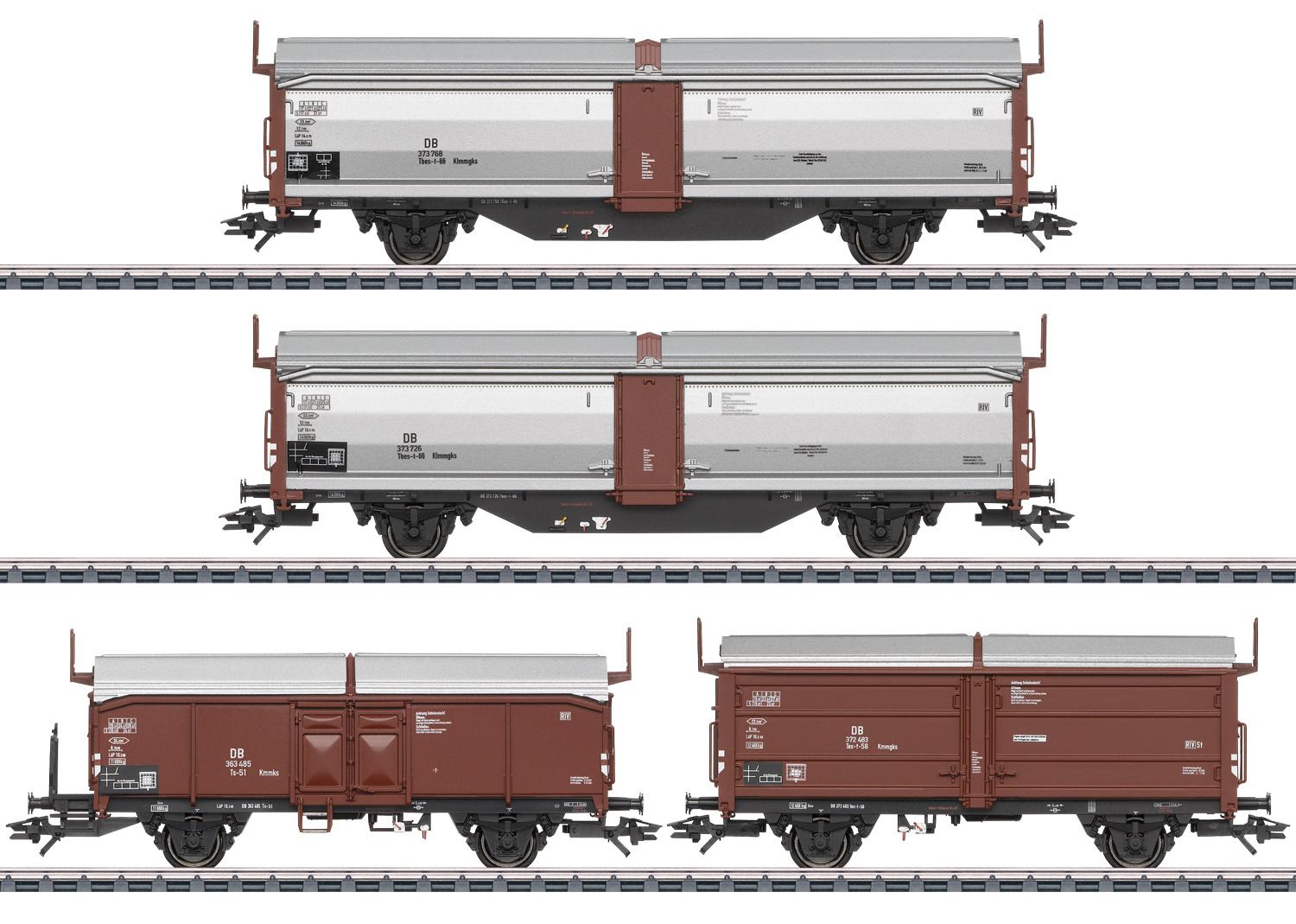 Produktbild Märklin 47301 - Schiebedach-/Schiebewandwagen-Set Tbes-t-66 2 von 2