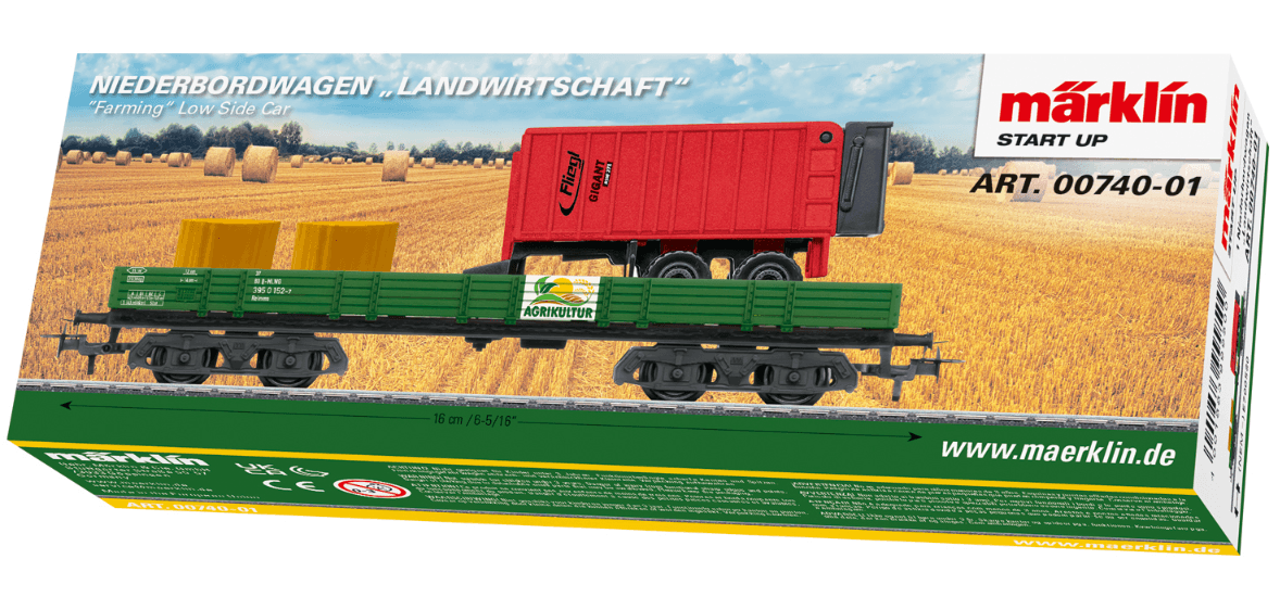 Märklin 00740-01 H0 Start up Niederbordwagen "Landwirtschaft"