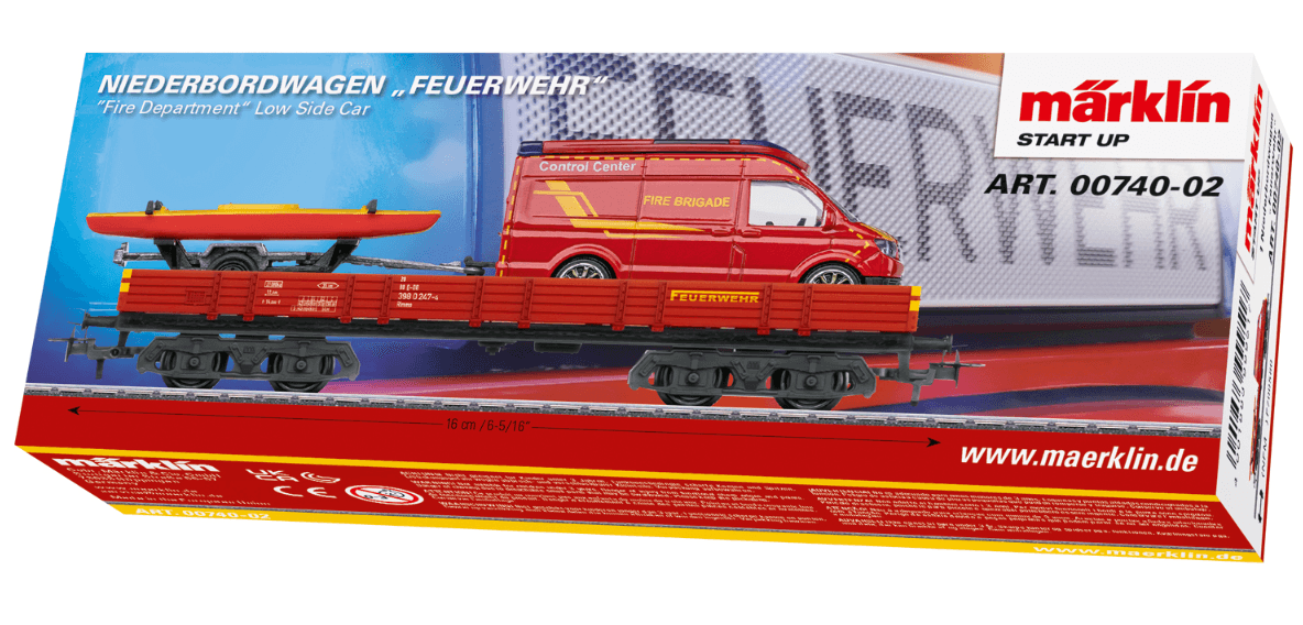Märklin 00740-02 H0 Start up Niederbordwagen "Feuerwehr"