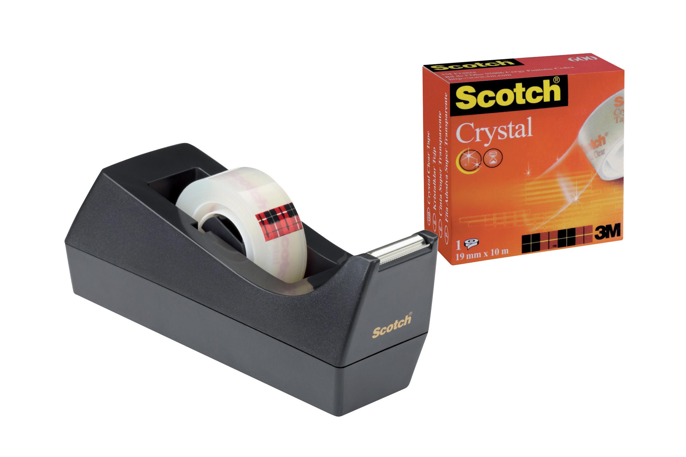Scotch Tischabroller C38 mit 1 Rolle Crystal Clear Klebeband