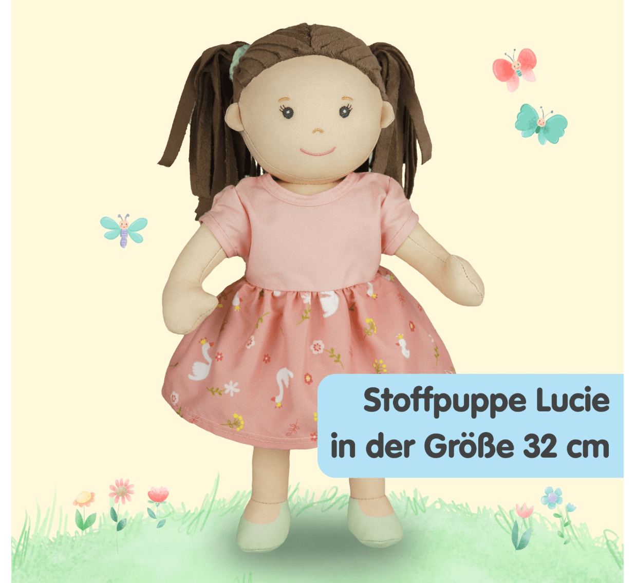 Produktbild Heless - Stoffpuppe ''Lucie'' mit Kleidchen zum An- und Ausziehen, 32 cm 5 von 6