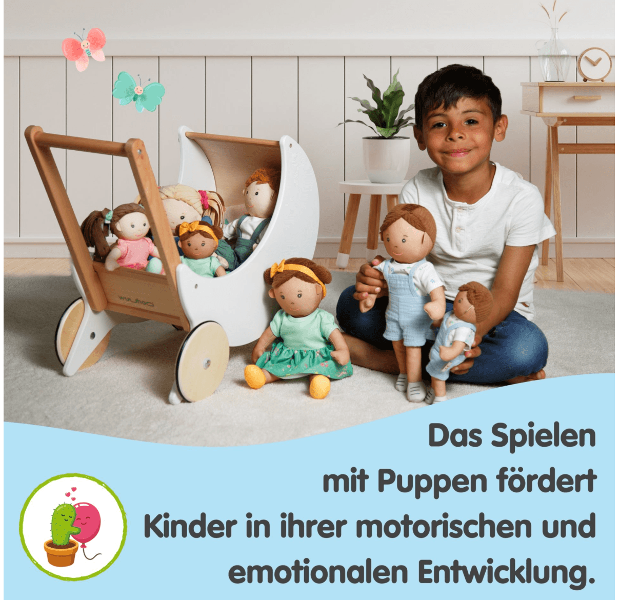 Produktbild Heless - Stoffpuppe ''Lucie'' mit Kleidchen zum An- und Ausziehen, 32 cm 2 von 6