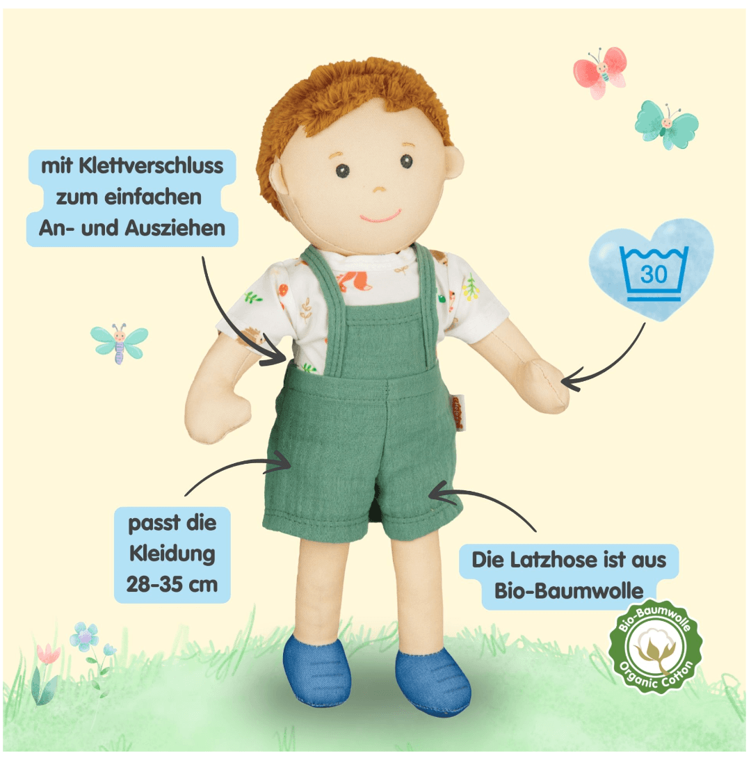 Produktbild Heless - Stoffpuppe ''Paul'' mit Outfit zum An- und Ausziehen, 32 cm 4 von 6