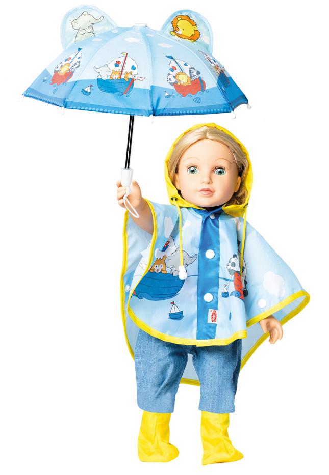 Produktbild Heless - Regencape mit Puppenschirm und Regenstiefeln, passend für Puppen der Größe 35-45 cm 4 von 5
