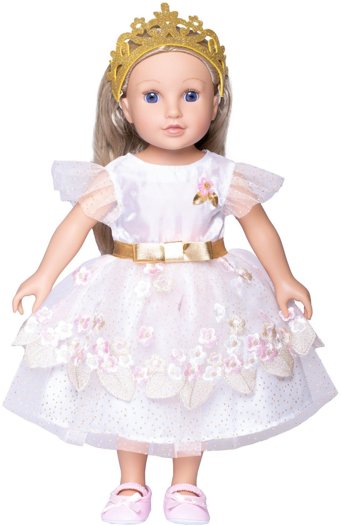 Produktbild Heless - Puppen-Prinzessinnenkleid Kirschblüte mit goldener Krone, Gr. 28-35 cm 2 von 4