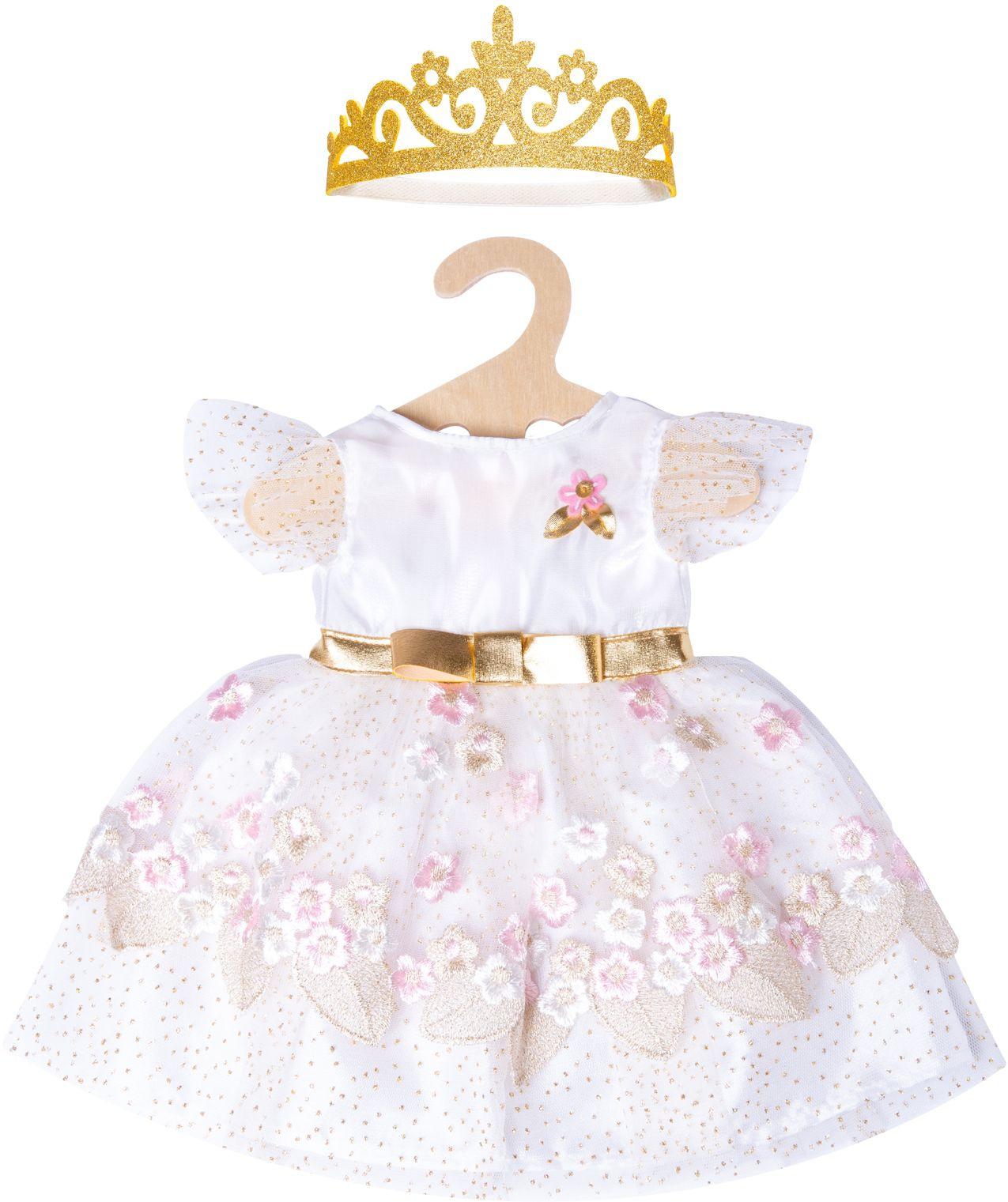 Heless - Puppen-Prinzessinnenkleid Kirschblüte mit goldener Krone, Gr. 28-35 cm