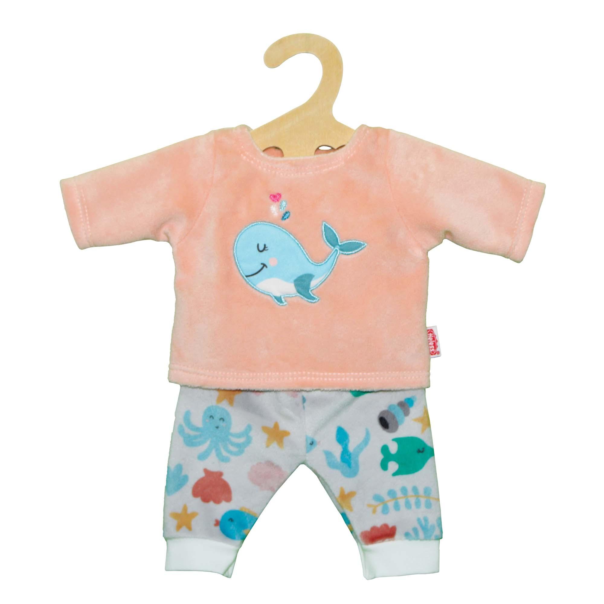 Heless - Flauschiger Pyjama"Wal Bobby", 2-teilig, Gr. 28-35 cm