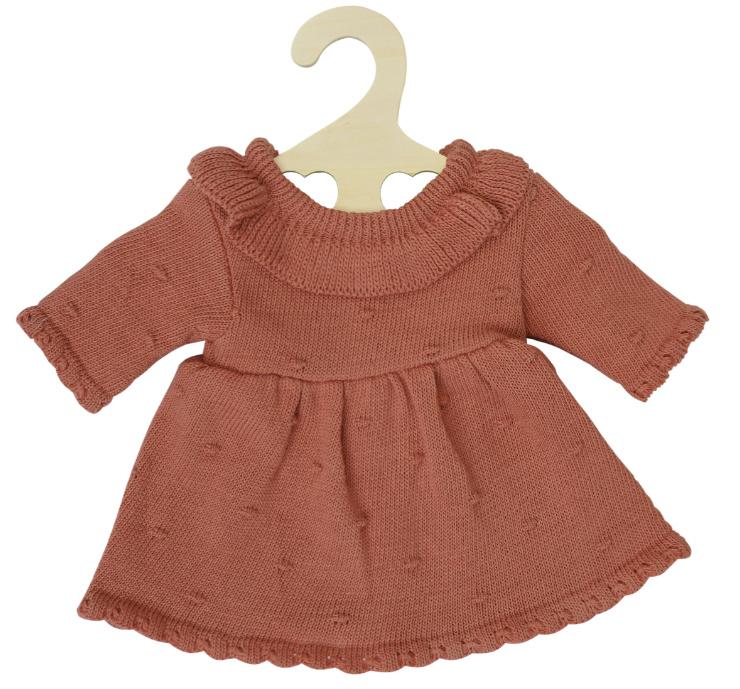 Heless - Puppen-Strickkleid aus 100 % Bio-Baumwolle, pfirsich, Gr. 28-35 cm