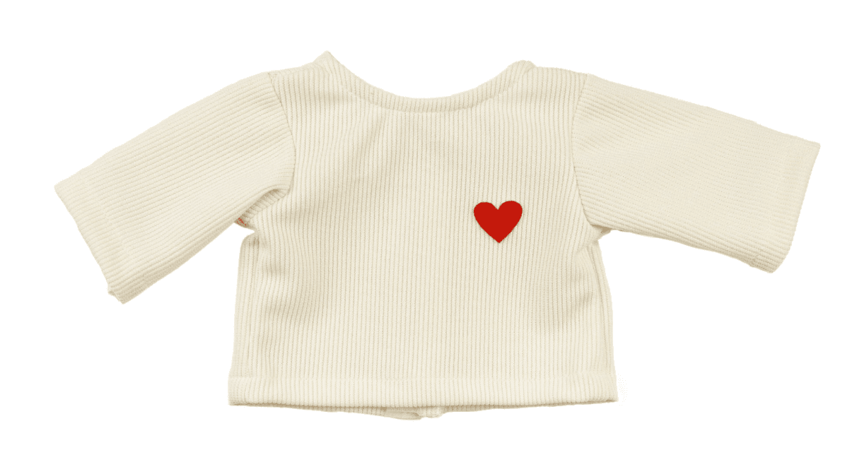 Produktbild Heless - Puppen-Kordhose "Herz-Konfetti" mit T-Shirt und Nickituch, Gr. 28-35 cm 6 von 8
