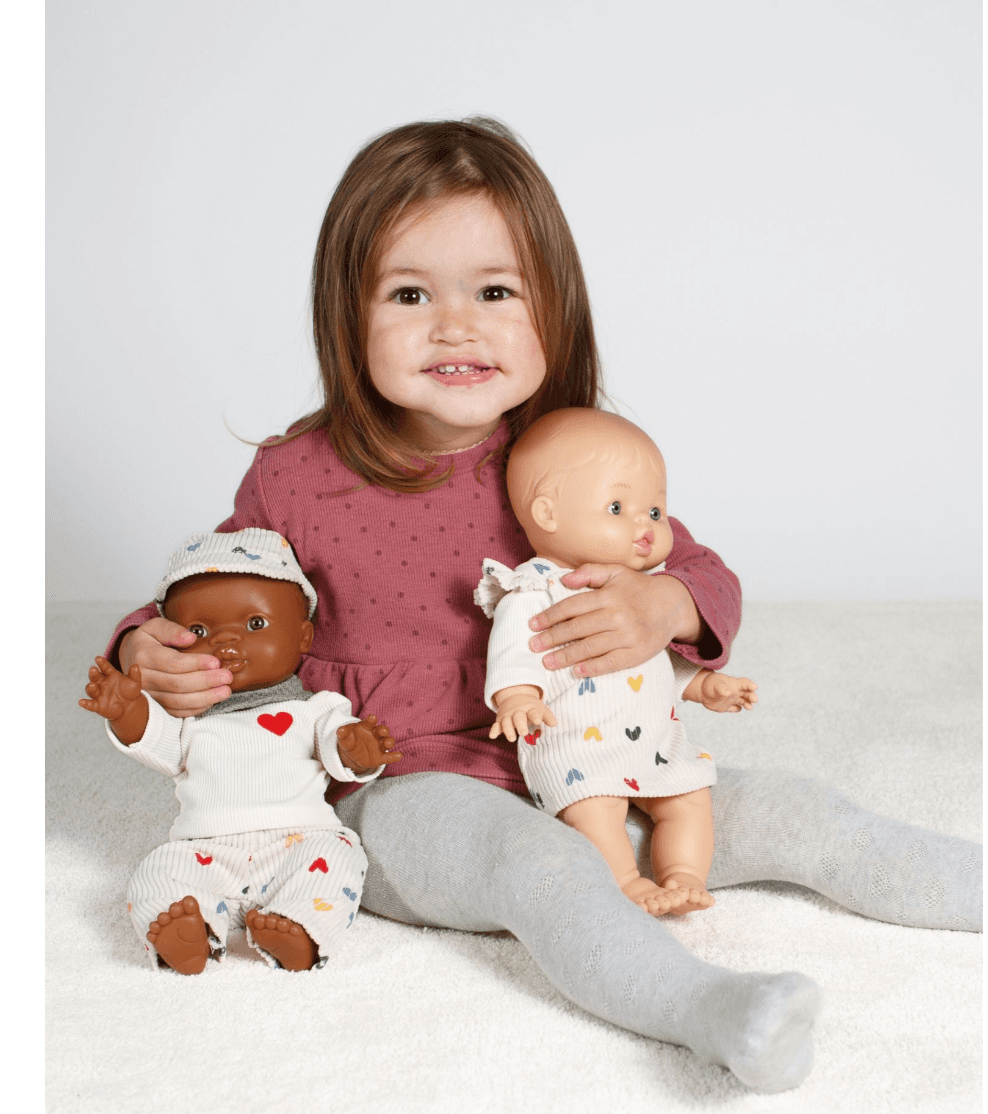 Produktbild Heless - Puppen-Kordhose "Herz-Konfetti" mit T-Shirt und Nickituch, Gr. 28-35 cm 2 von 8