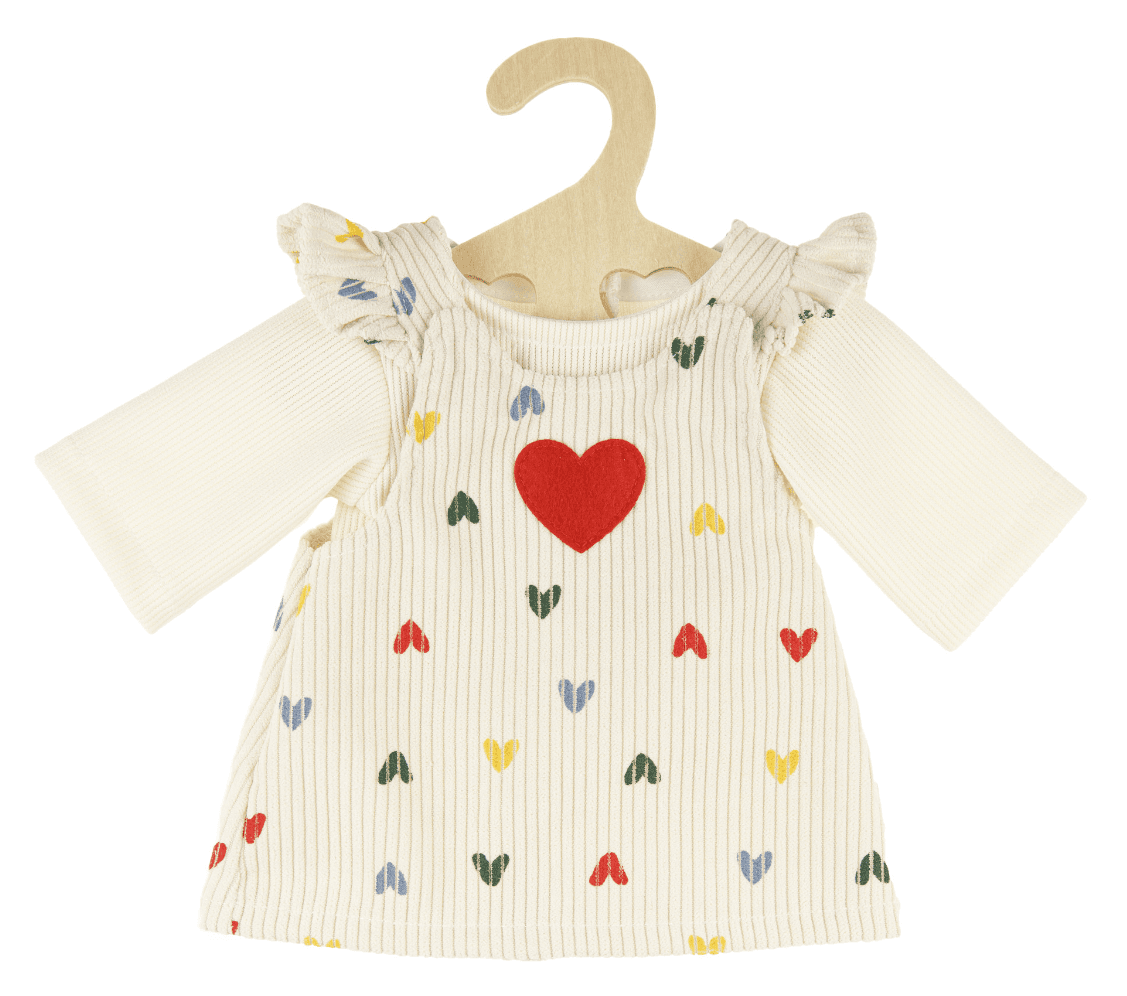 Heless - Puppen-Kordkleid ''Herz-Konfetti'' mit T-Shirt, Gr. 28-35 cm