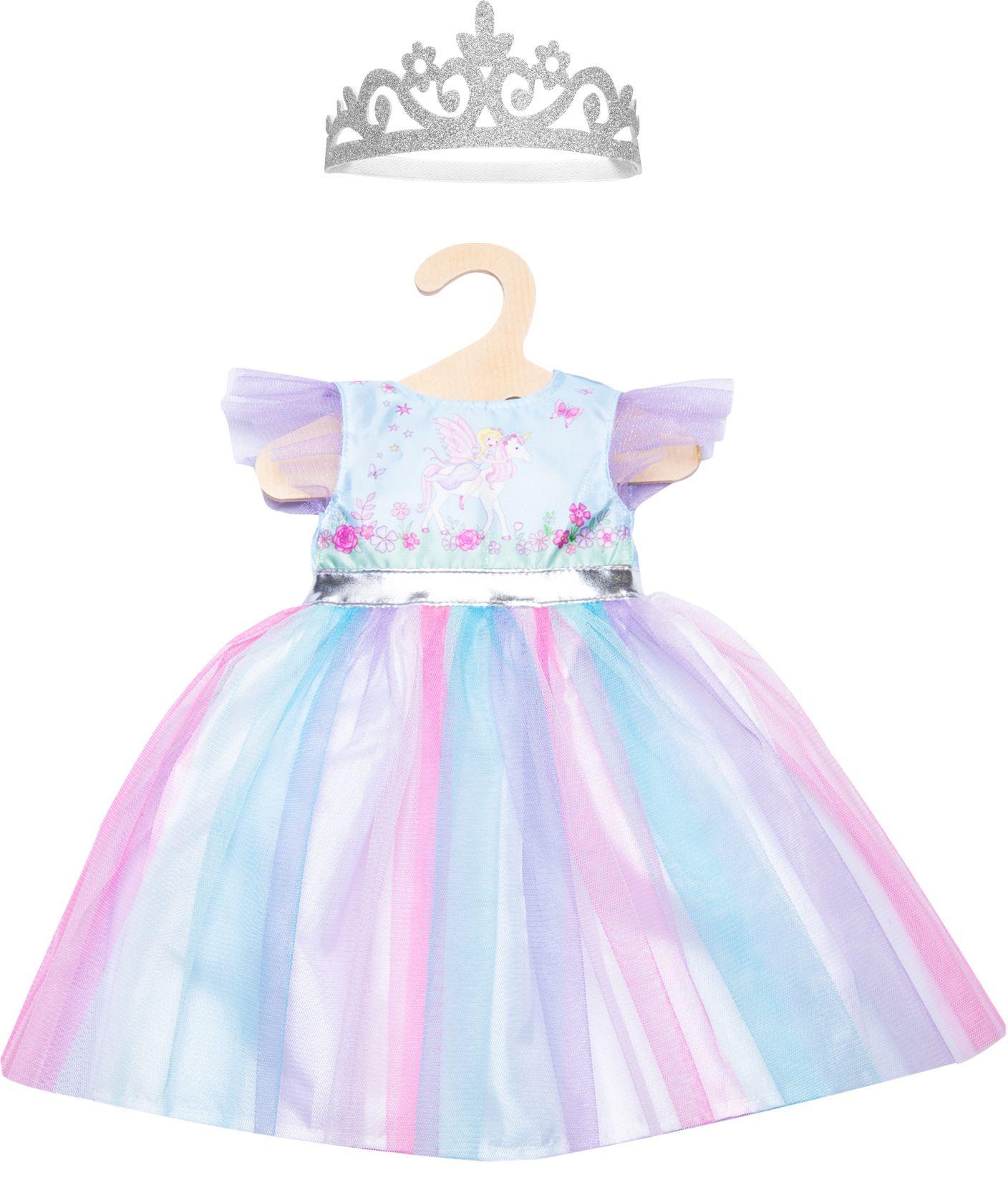 Heless - Kleid Fee und Einhorn mit silberner Krone, Gr. 35-45 cm