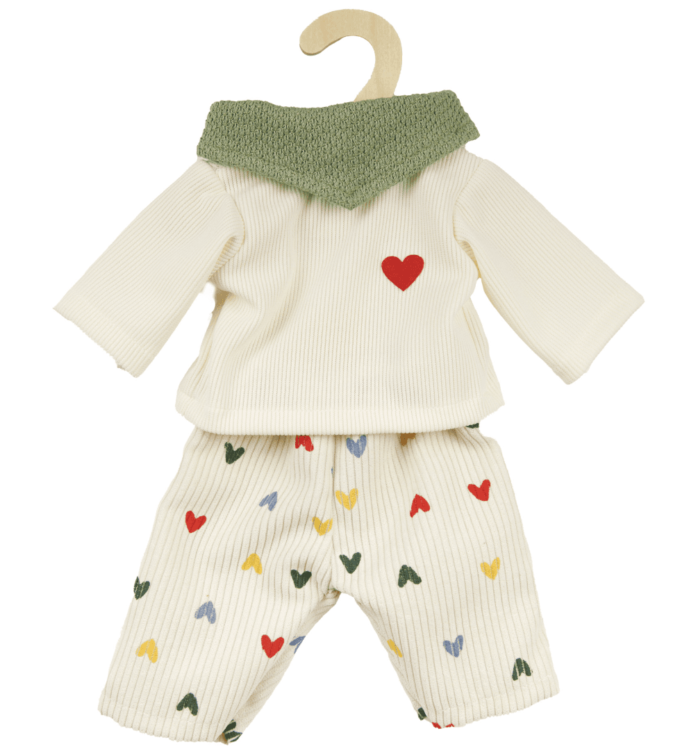Heless - Puppen-Kordhose "Herz-Konfetti" mit T-Shirt und Nickituch, Gr. 35-45 cm