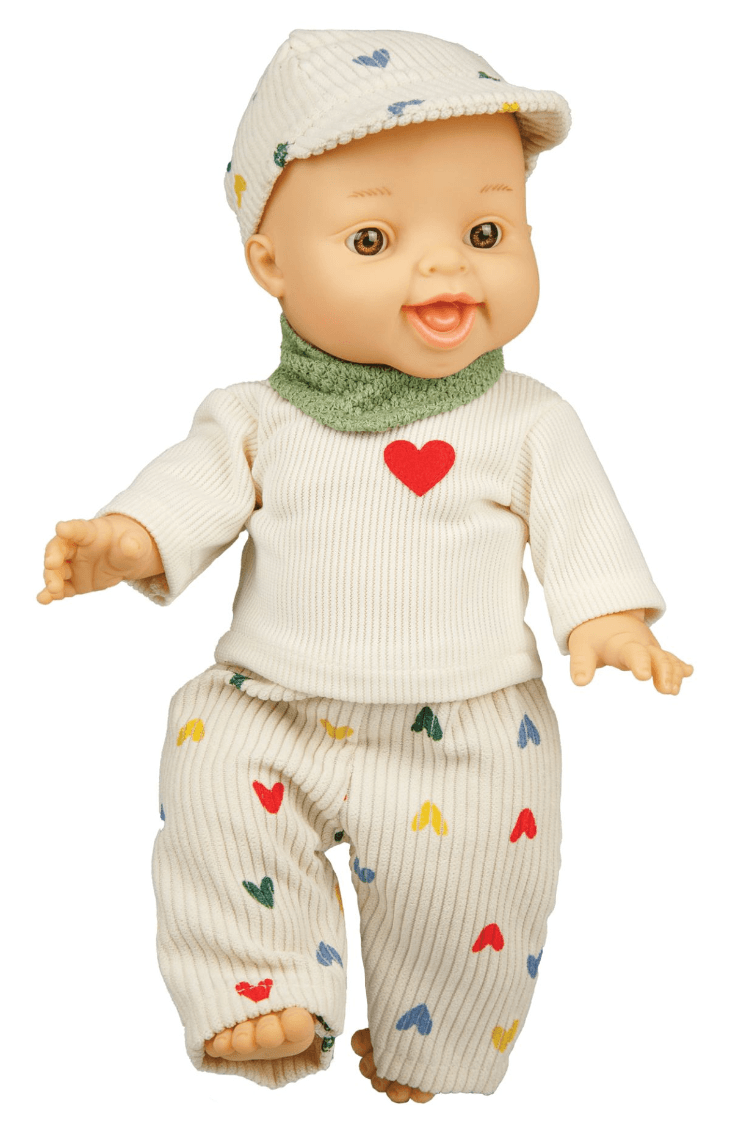 Produktbild Heless - Puppen-Kordhose "Herz-Konfetti" mit T-Shirt und Nickituch, Gr. 35-45 cm 8 von 9