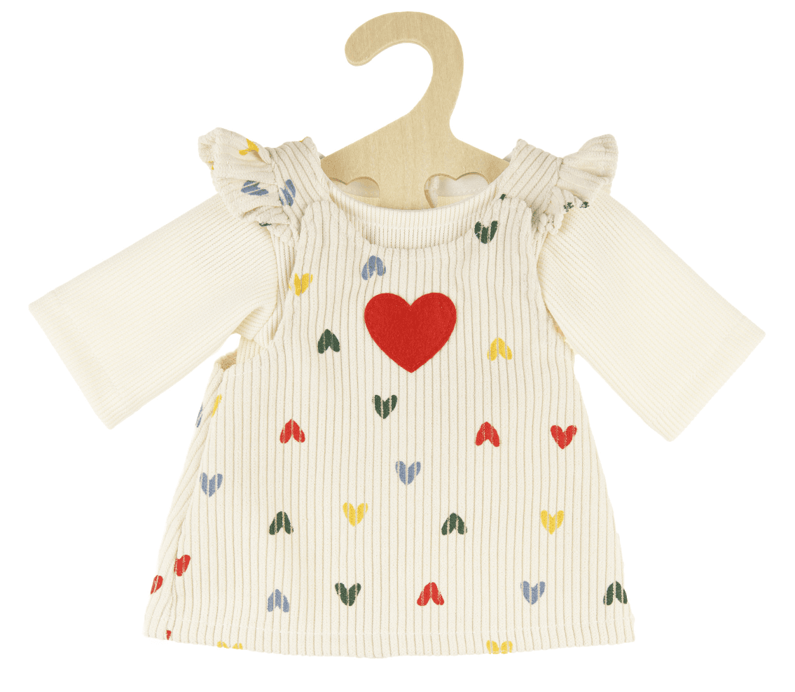 Heless - Puppen-Kordkleid ''Herz-Konfetti'' mit T-Shirt, Gr. 35-45 cm