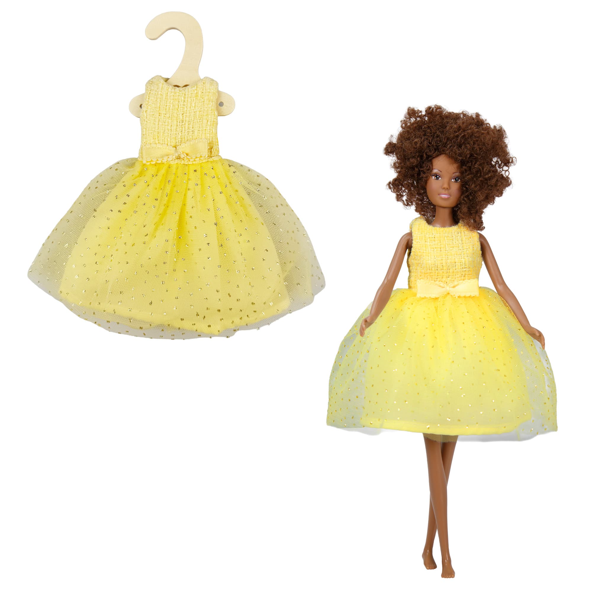 Heless - Bouclé Kleid Sunshine, gelb, Modepuppe