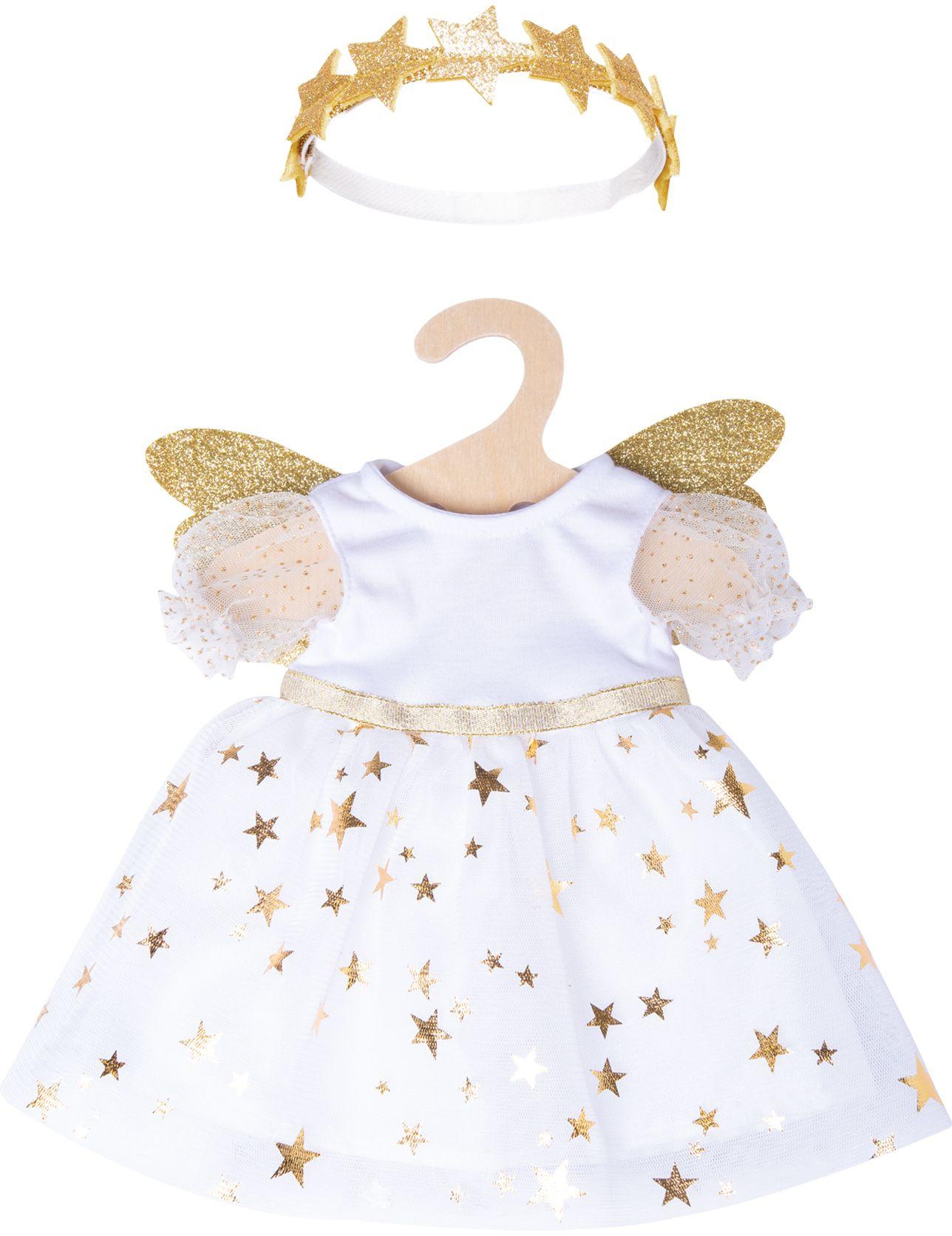 Heless - Puppen-Kleid Schutzengel mit Sternen-Haarband, mini, Gr. 20-25 cm