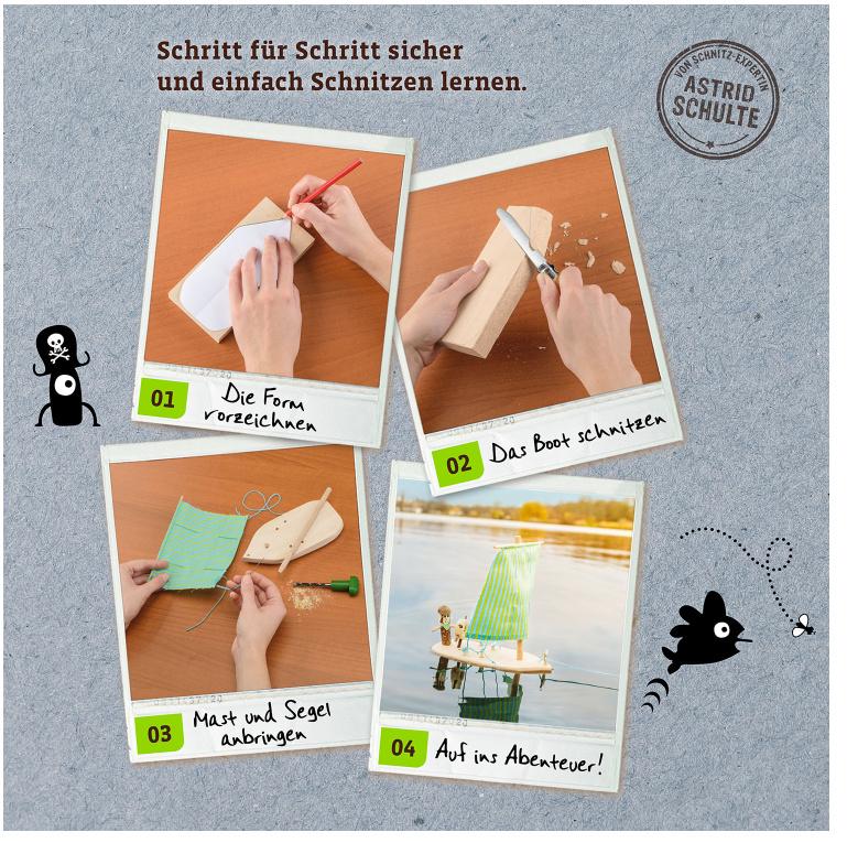 Produktbild KOSMOS - Schnitzen Komplett-Set, Mit Lindenholz-Block und kindgerechter Anleitung zum sofort Loslegen 4 von 6