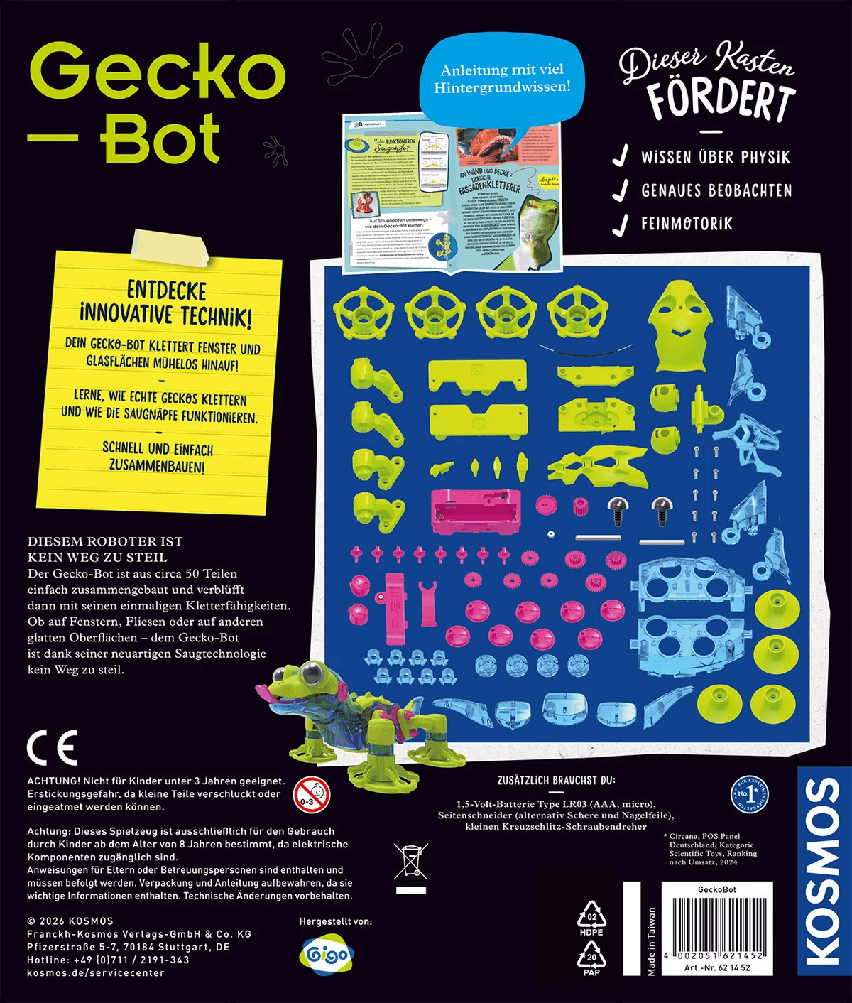 KOSMOS - Gecko-Bot – Scheibenkletter-Roboter zum Selberbauen ab 8 Jahren