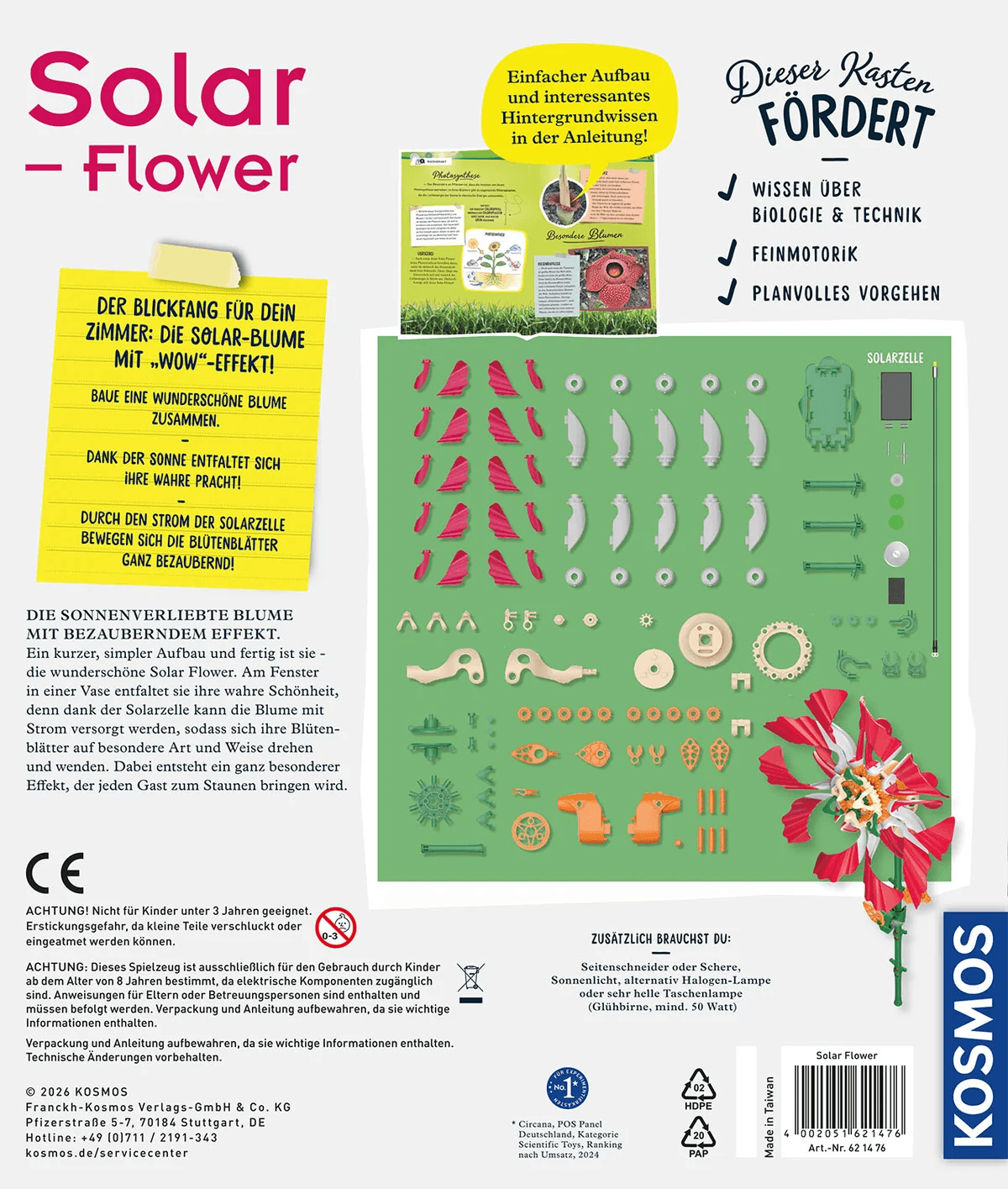 KOSMOS - Solar-Flower – solarbetriebene Blume mit Bewegungseffekt ab 8 Jahren