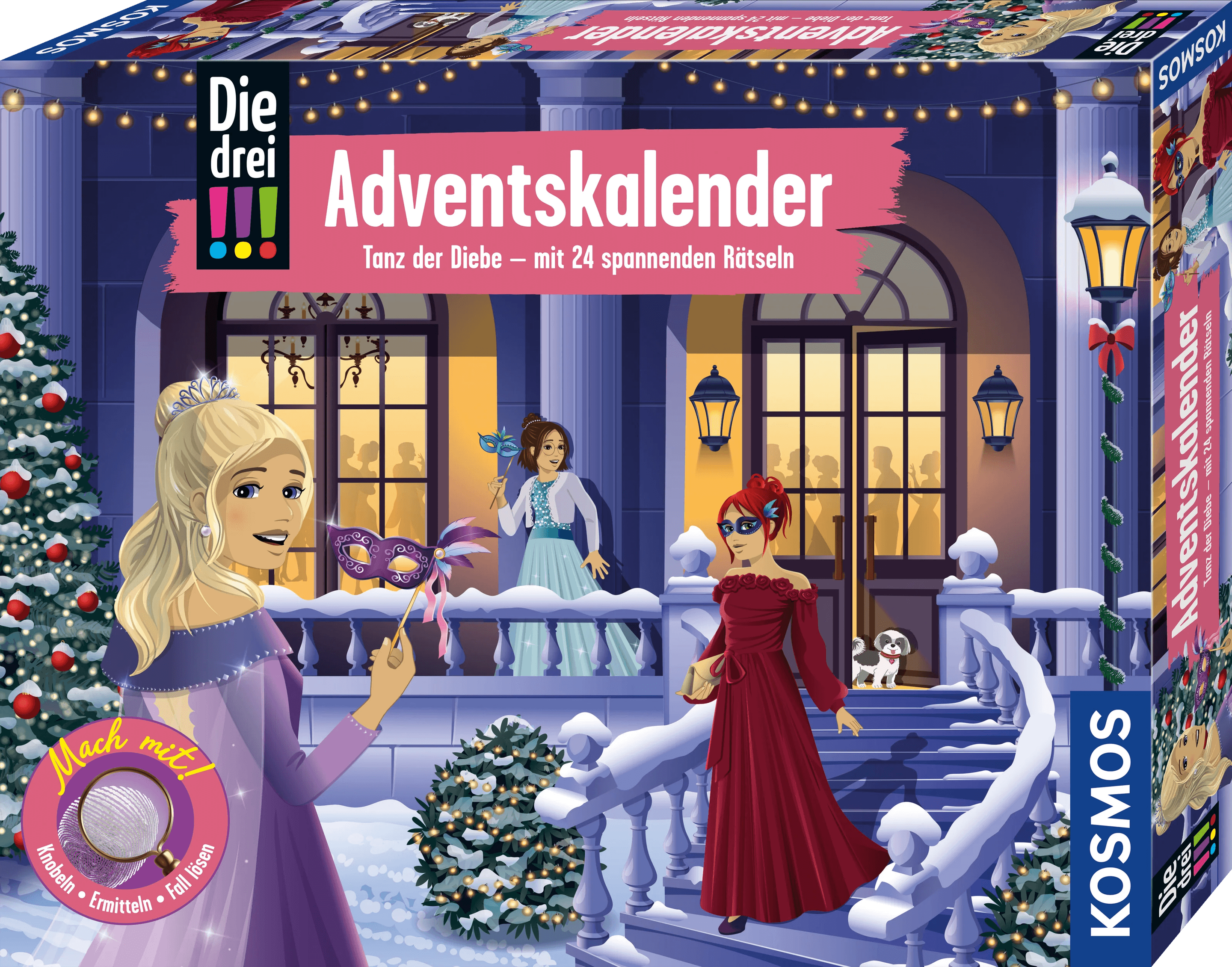 KOSMOS Die drei !!! Adventskalender 2026 – Tanz der Diebe mit 24 Rätseln