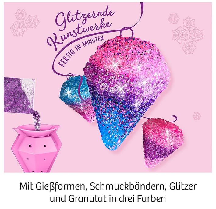 Produktbild KOSMOS - Mitbringexperimente - Glitzer-Diamanten - Gestalte deine eigenen Schmuck-Anhänger 4 von 5