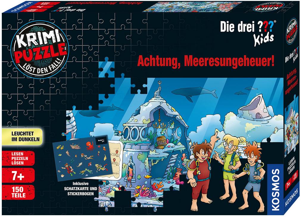 KOSMOS -  Krimi-Puzzle: Die drei ??? Kids - Achtung, Meeresungeheuer! - Löst den Fall!