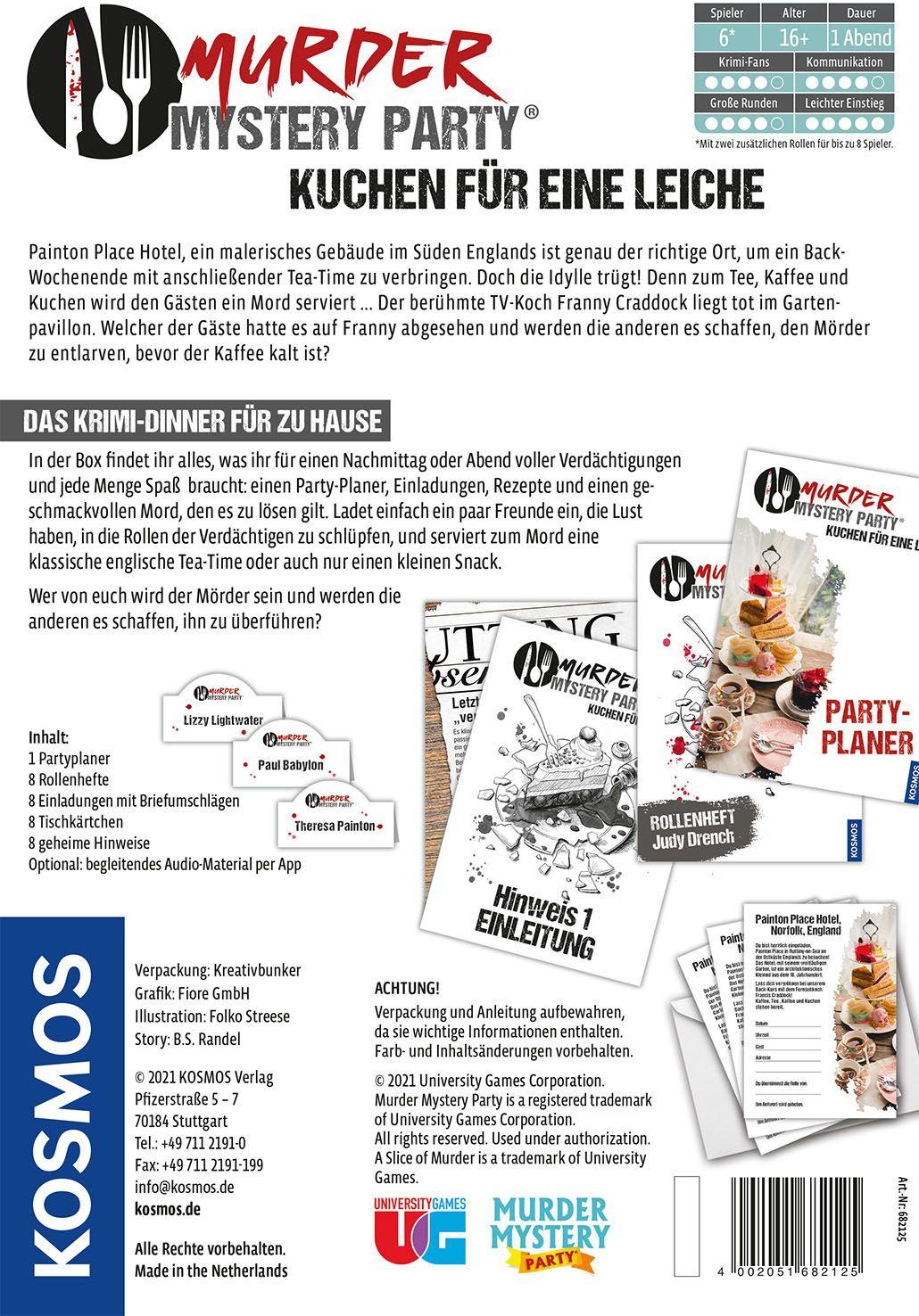 Produktbild KOSMOS - Murder Mystery Party - Kuchen für eine Leiche - Das Krimi-DInner für zuhause 2 von 2