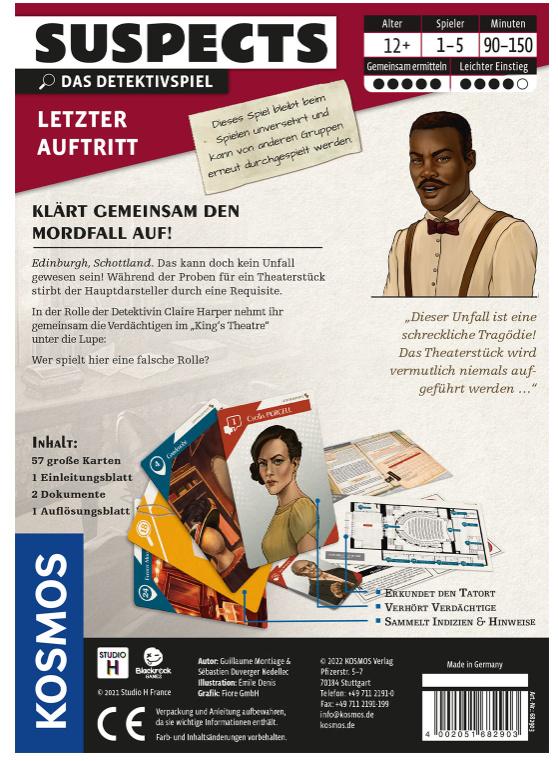 Produktbild KOSMOS - Suspects: Letzter Auftritt 2 von 5