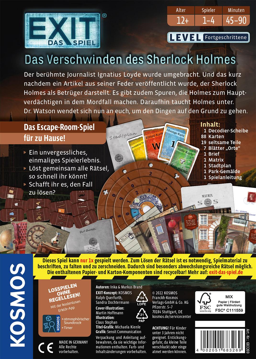 Produktbild KOSMOS - EXIT® - Das Spiel: Das Verschwinden des Sherlock Holmes (F) 7 von 7