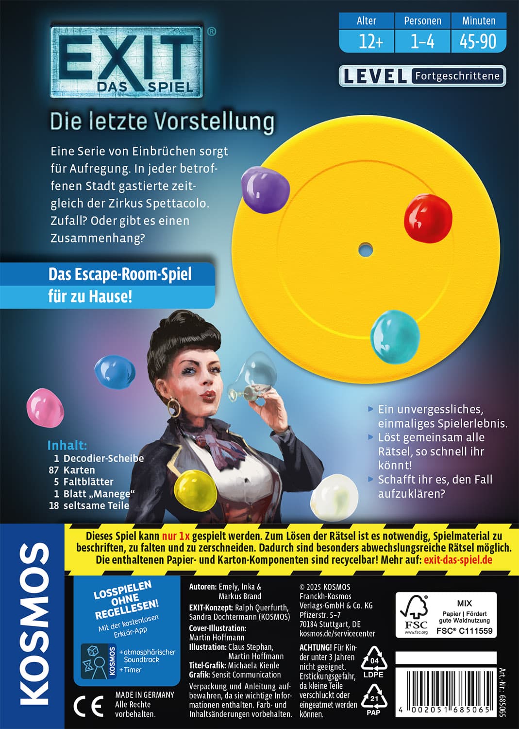 Produktbild KOSMOS - EXIT® - Das Spiel: Die letzte Vorstellung 6 von 6