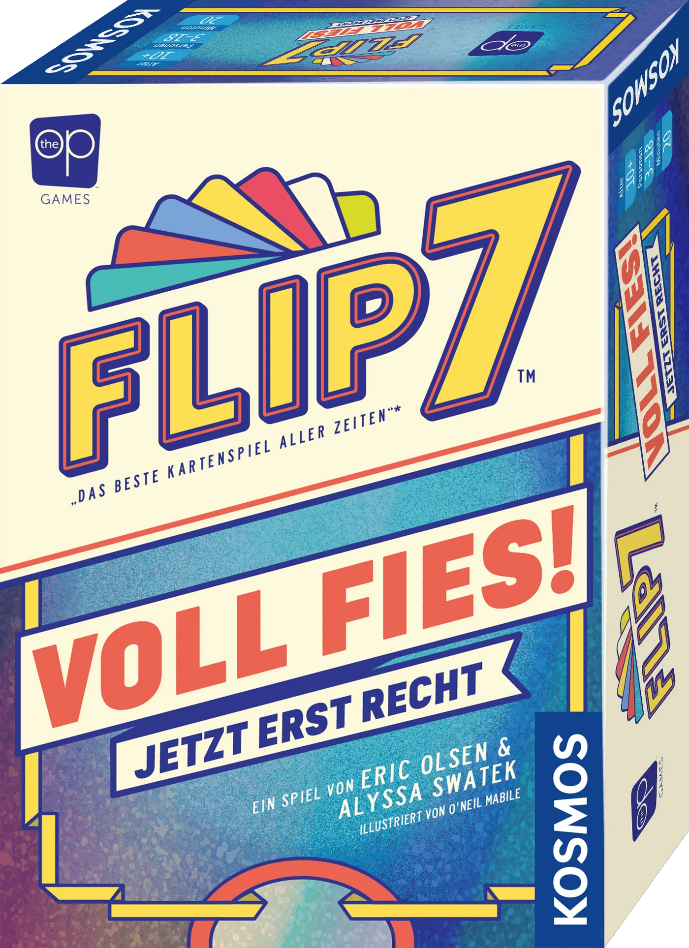 KOSMOS Flip 7 Voll Fies! Kartenspiel für 3-18 Personen ab 10 Jahren