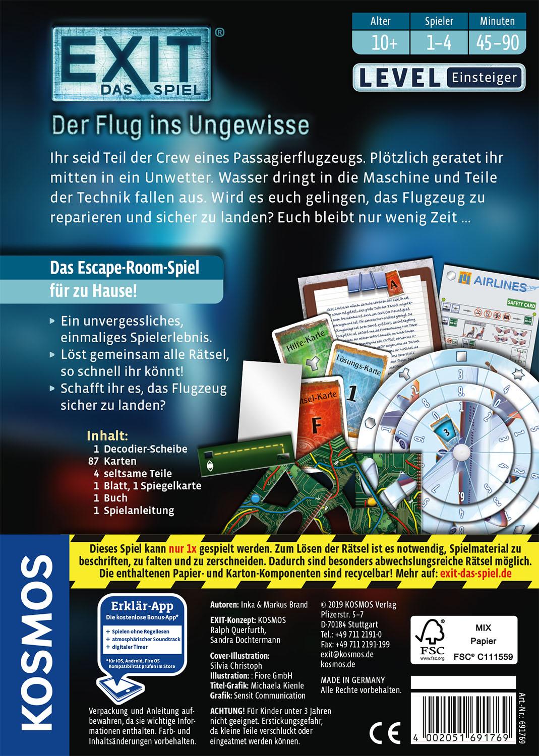 Produktbild KOSMOS -  EXIT - Das Spiel: Der Flug ins Ungewisse - Level: Einsteiger 4 von 4