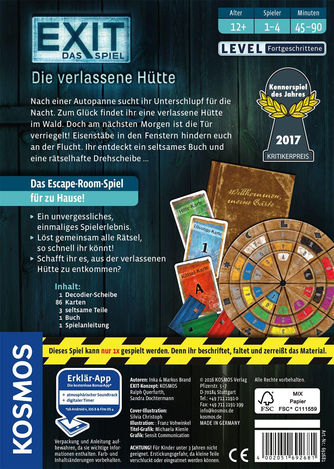 Produktbild KOSMOS - EXIT - Das Spiel - Die verlassene Hütte 2 von 3