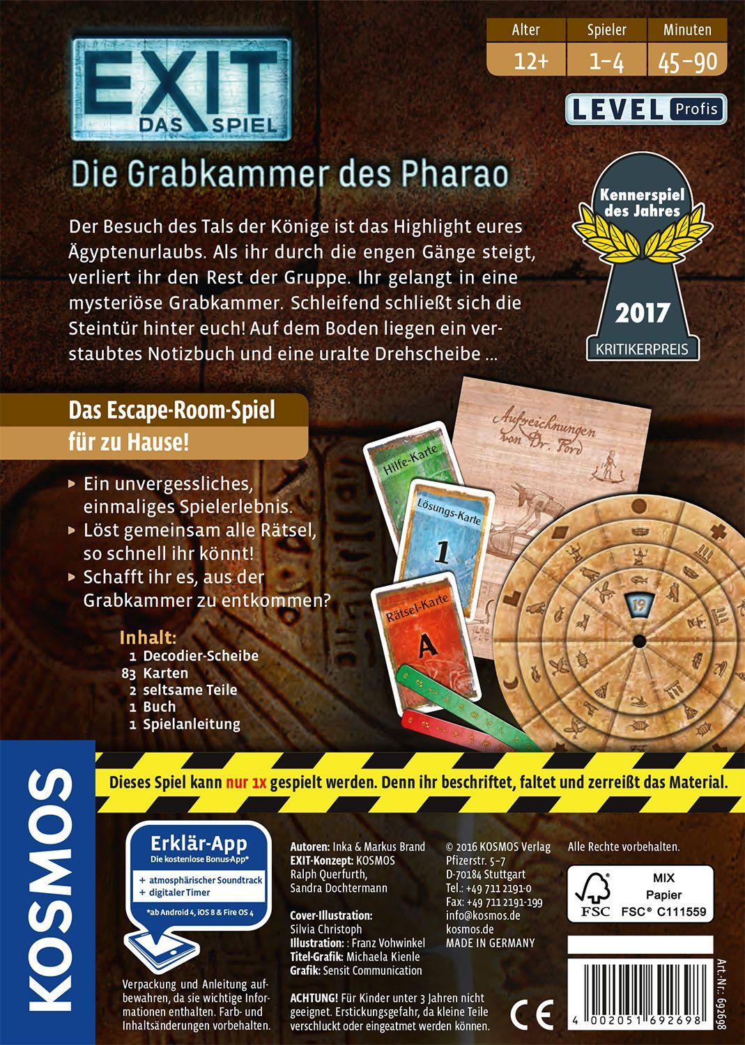 Produktbild KOSMOS - EXIT - Das Spiel - Die Grabkammer des Pharao 2 von 5