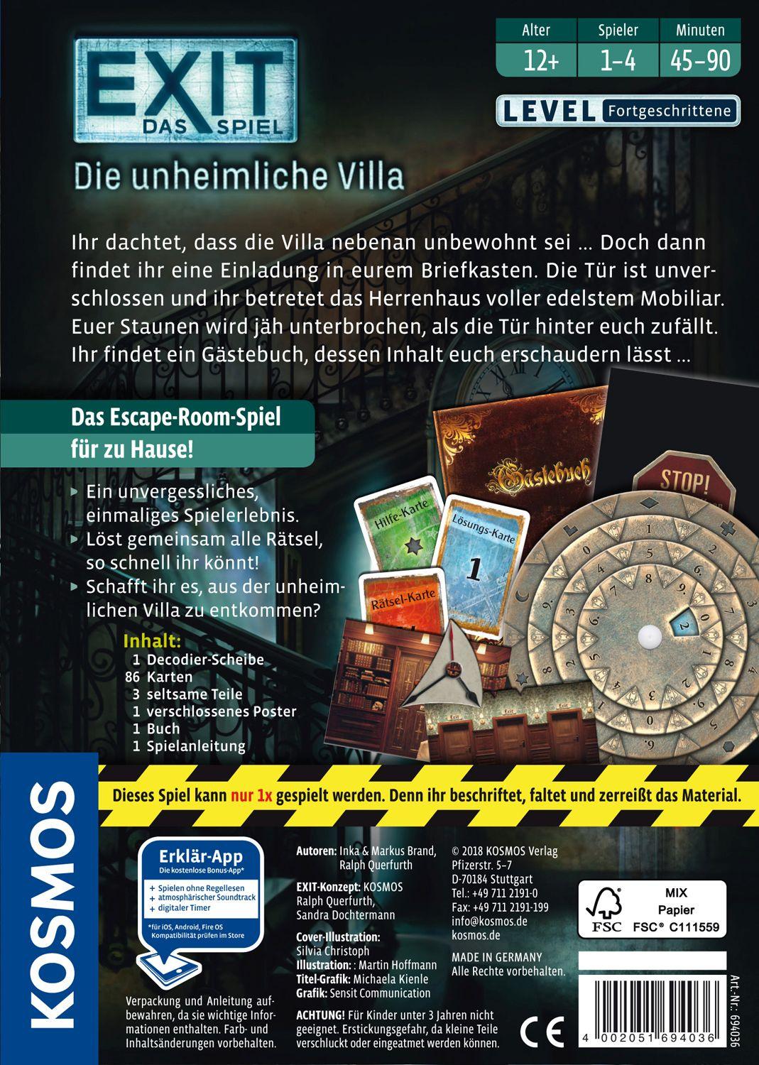 Produktbild KOSMOS - EXIT - Das Spiel - Die unheimliche Villa 2 von 4