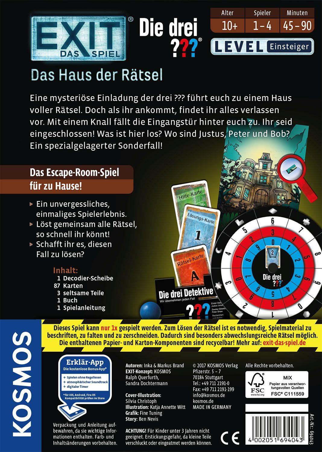 Produktbild KOSMOS - EXIT - Das Spiel - Das Haus der Rätsel 2 von 6