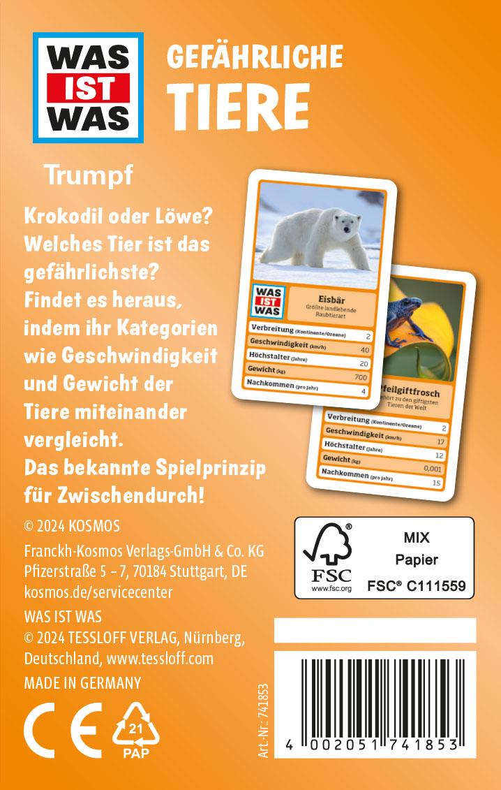 Produktbild KOSMOS - WAS IST WAS Trumpf: Gefährliche Tiere 2 von 2