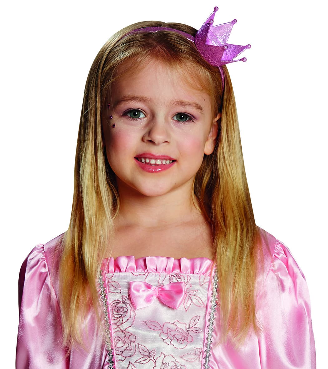 Rubies - Glitzer Krönchen Haarreif rosa