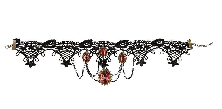 Rubies - 6140839 - Gothic Kette mit roten Steinchen