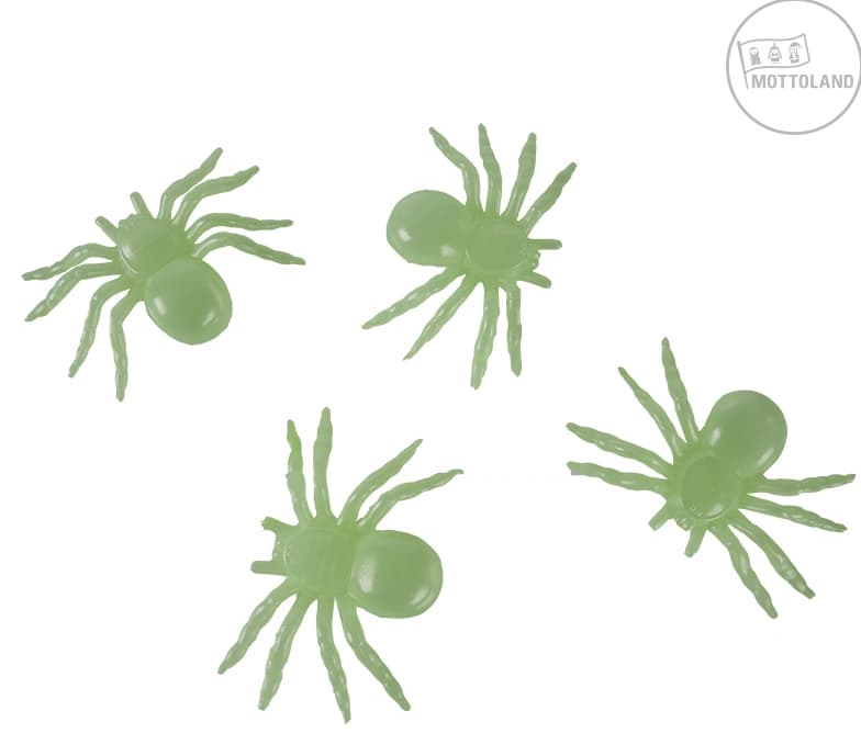 Mottoland 6290907 - Spinnen, nachtleuchtend, 4 Stück ca. 6x10 cm