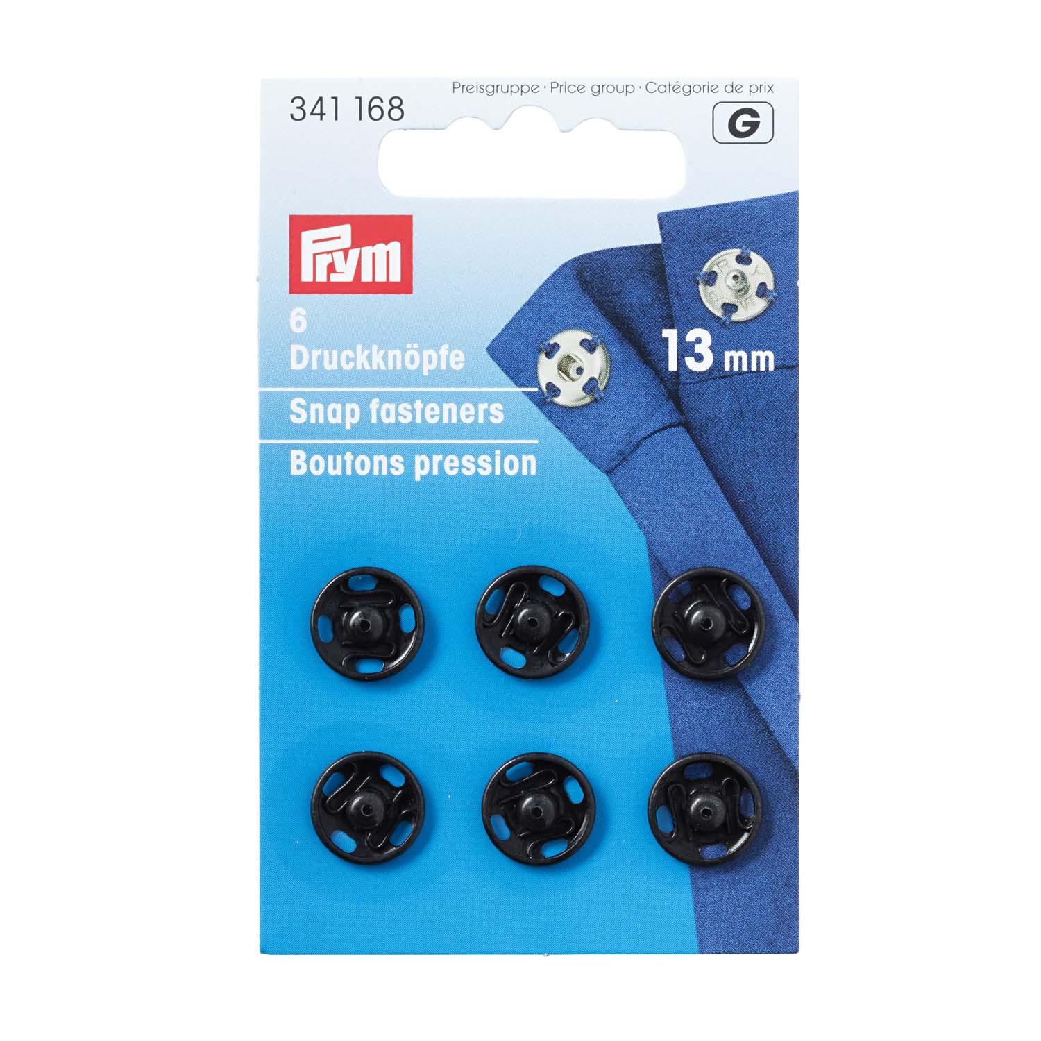 Prym Annähdruckknöpfe 13 mm schwarz