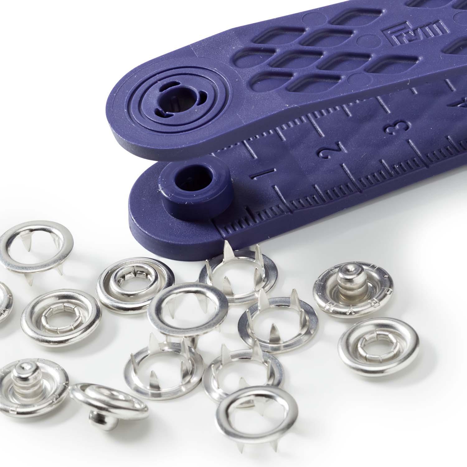Produktbild Prym nähfreie Druckknopfe Jersey Zackenring Messing 10 mm silberfarbig 2 von 3