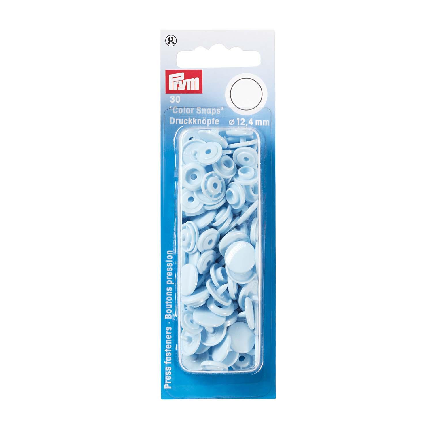 Prym nähfreie Druckknöpfe Color Snaps rund 12,4 mm hellblau