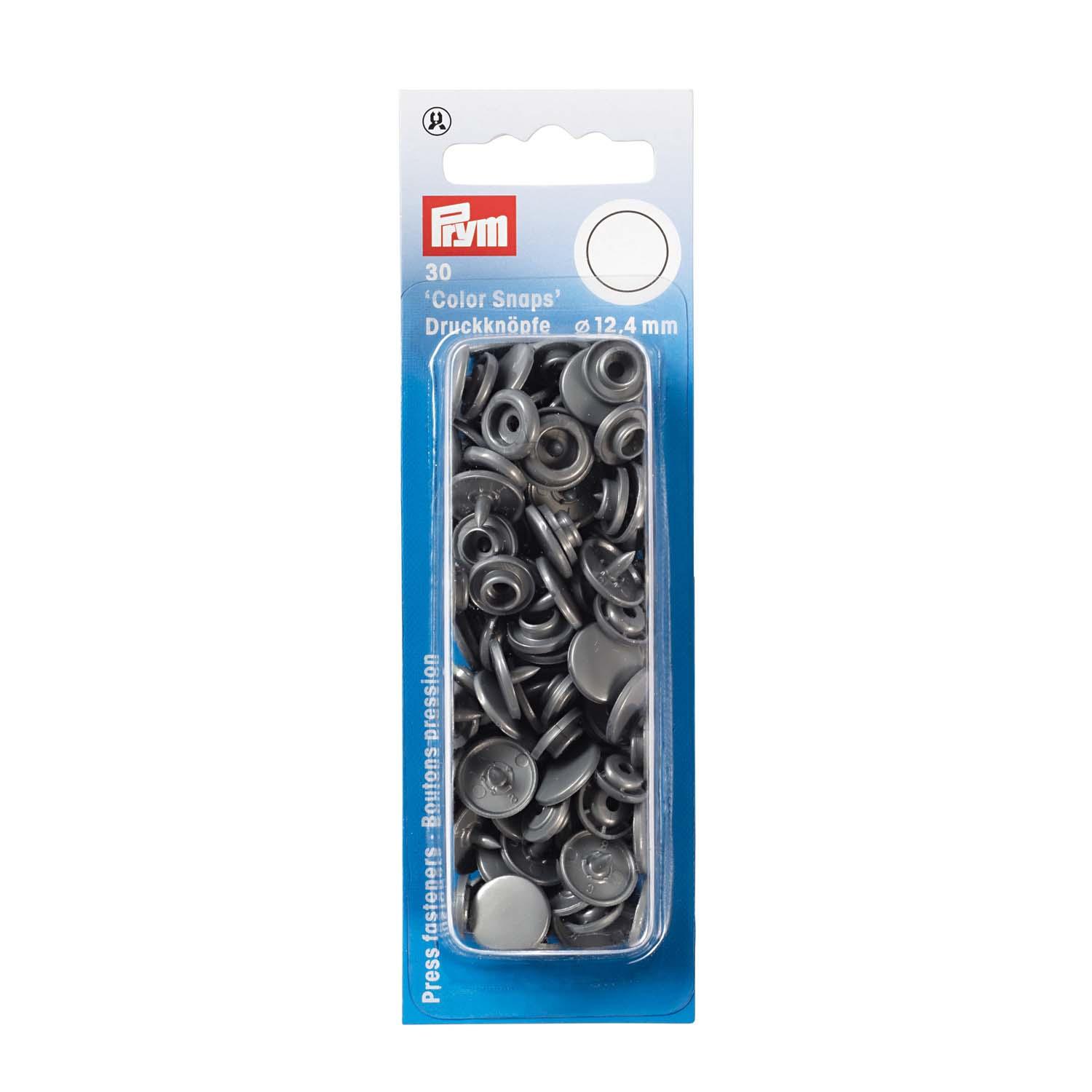 Prym nähfreie Druckknöpfe Color Snaps rund 12,4 mm silbergrau